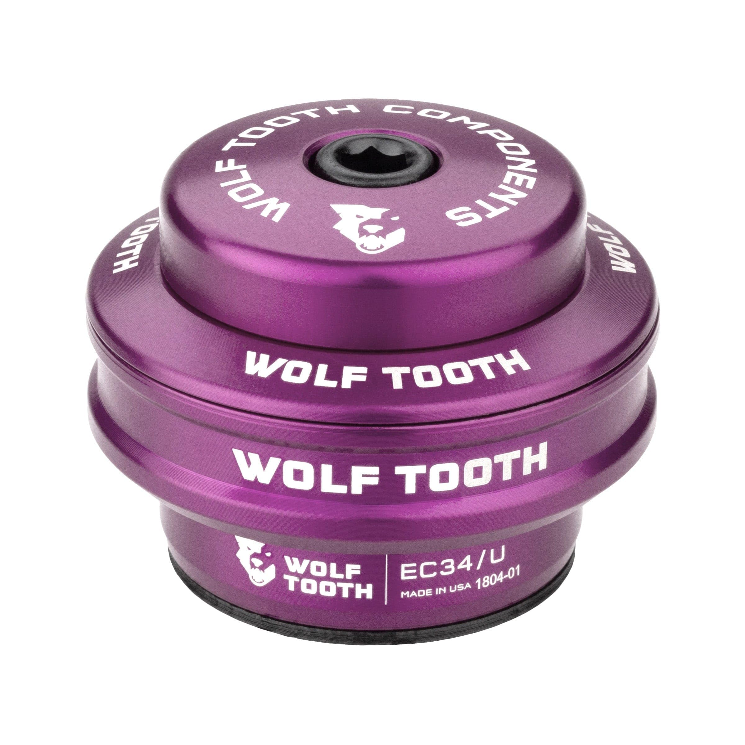Wolf Tooth Performance EC34/28.6 Upper Headset 16mm Stack Purple | Lightweight Aluminium Headset Stainless Steel Bearings Wide Colour Range