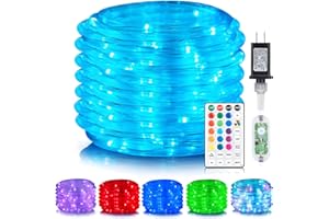 ANJAYLIA 66ft 200 LED Rope Lights Outdoor, Waterproof 16 Colors Changing String Lights Plug in with Remote Control Indoor Twinkle Fairy Lights for Bedroom Garden Party Halloween Christmas Decorations