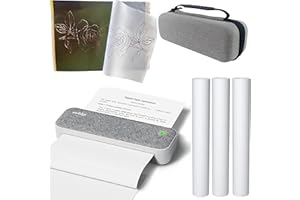 IOOIOO A40 Peripage Inkless Portable Printer for Letter Size (8.5x11 inch) Thermal Paper with Carrying case and Tattoo Stencil Printer(Grey)