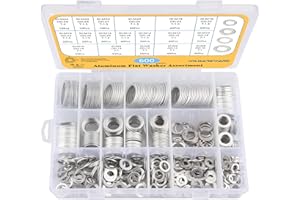 WK.HARDWARE 600 Pieces Automotive Drain Plug Gaskets, Crush Washer Oil Drain Plug Aluminum Flat Washers Assortment Kit18(M6 M8 M10 M12 M14 M16 M18 M20 M22 M24)