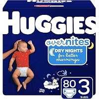 Huggies Overnites Nighttime Diapers, Size 3, 80 Ct
