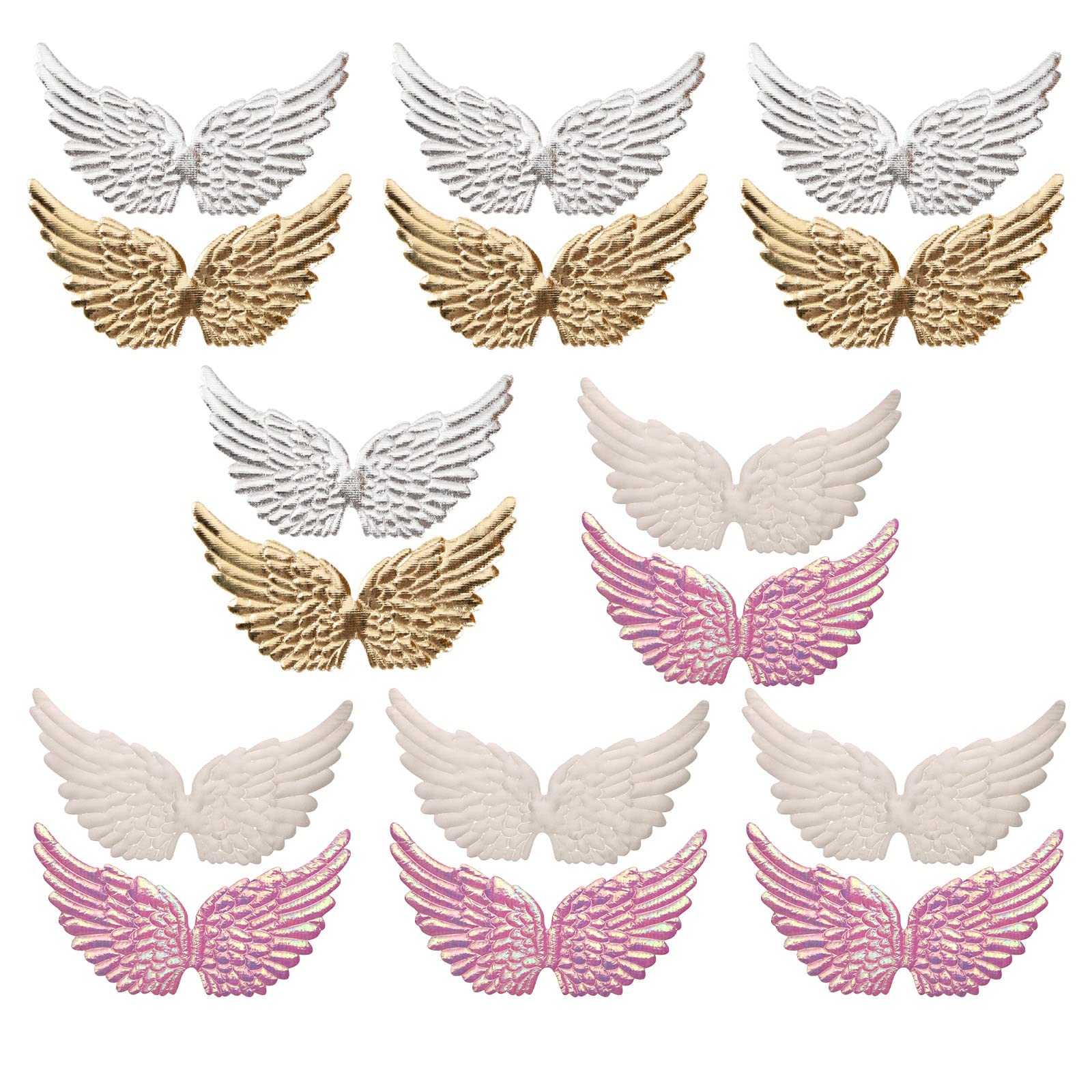 VGOL 16PCS Glitter Angel Wing Patches Mini Wing Appliques for DIY Craft Decoration Shirts Shoes Backpack Jeans Sewing Clothing Ornament Supplies 4 Colours