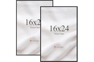 eletecpro 16x24 Poster Frame Black Picture frame with 4 Detachable Strips Large Gallery Photo Frame Wall Decor Hang Horizontally and Vertically, 2 Pack