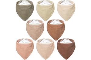 Bearmoss Muslin Baby Bibs 100% Cotton Baby Bandana Drool Bibs for Unisex Baby Girls Boys Drooling and Teething