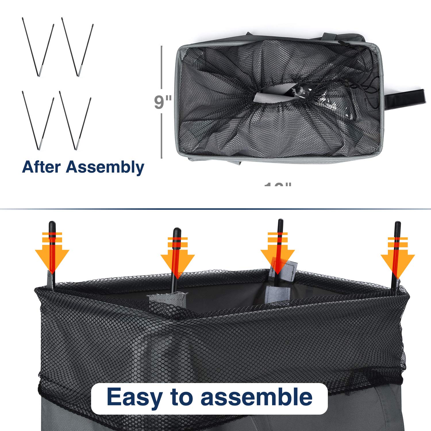 HOUSE DAY Grey 62L Slim Tall Laundry Basket with 360 Degree Swivel Wheels and Durable Handle, Waterproof Rolling Laundry Basket Hamper with Breathable Mesh Cover and Clear