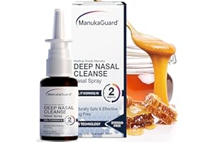 ManukaGuard Medical Grade Manuka Honey Natural Nasal Spray with Saline Solution for Congestion Support, Sinus and Allergy Relief, Nasal Moisturizing, New Zealand Honey, MGO 600, 0.65 fl oz Bottle