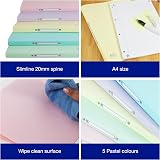 Oxford A4 Pastel Ring Binders Pack 5 Lightweight Flexible 20mm Spine view 2