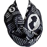 Etwoa Jane Austen Pride and Prejudice Book Quotes Black Infinity Scarf Circle Scarf