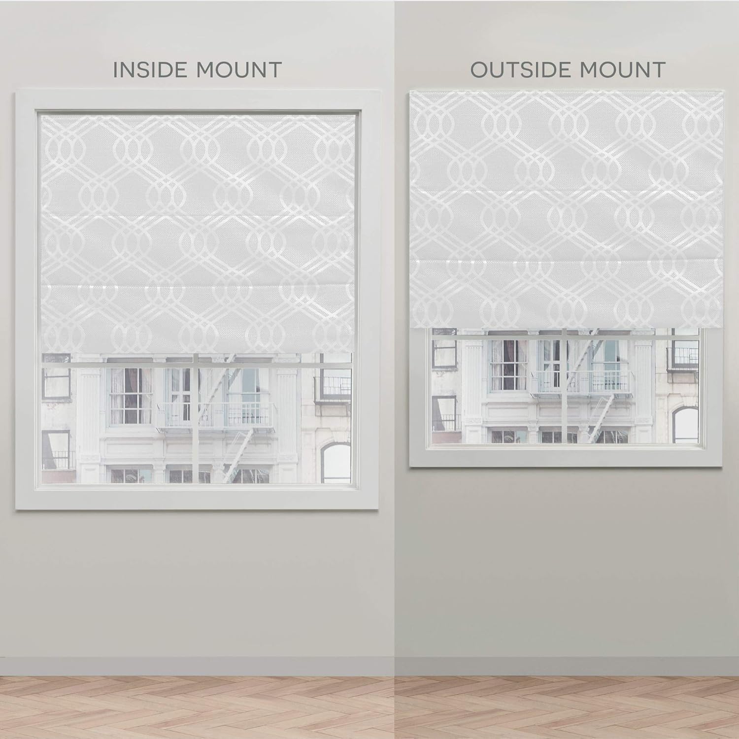 Exclusive Home Curtains Prague Trellis Blackout Roman Shade, 31x64, White: Home & Kitchen