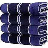 Kaufman Ultrasoft, Plush ,4 Pack 100% Combed Ring Spun Yarn dye Cotton Velour Oversized 34”x64” Highly Absorbent, Quick Dry, 