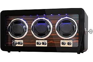 ORYX VISION Oryx Watch Winders for 3/6 Automatic Watches Wooden Rotating Watch Box 15 Rotation Modes Setting Display Case with LED Light, AC or USB Powered Super Quiet Mabuchi Motor