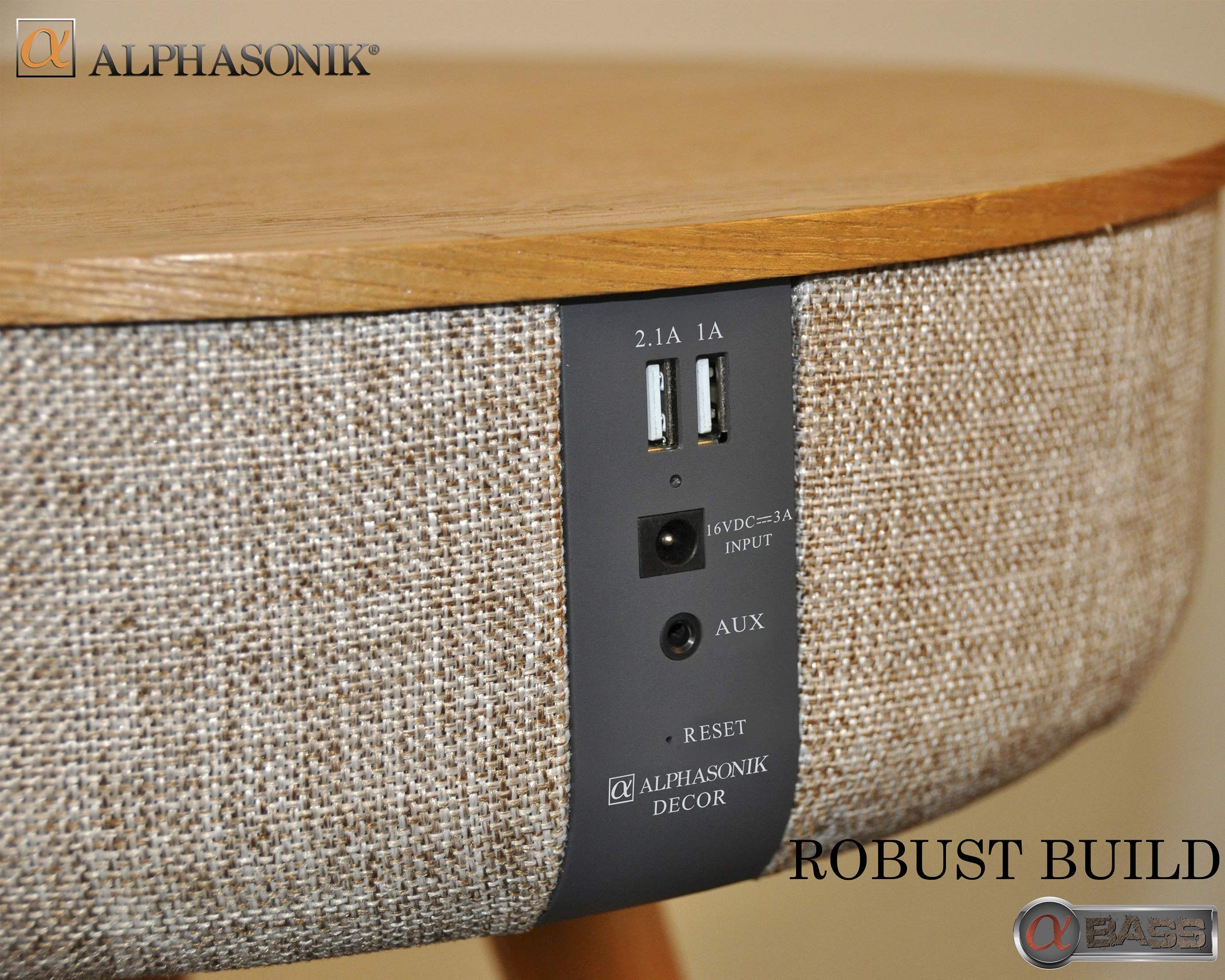 Alphasonik Decor Modern Home Portable Bluetooth Speaker 360 Surround HD