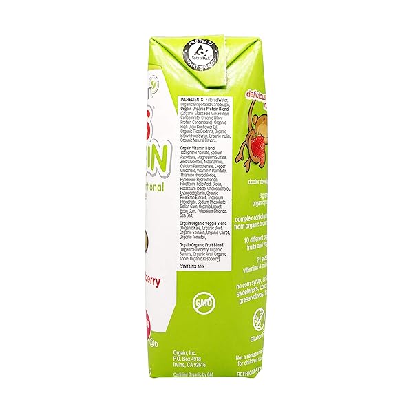 ORGAIN ORGANIC HEALTHY KIDS STRAWBERRY NUTRITIONAL SHAKE, 8.25 FLUID OUNCE – 12 PER CASE.