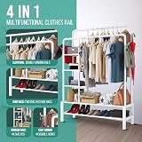Klass Home Collection Heavy Duty Clothes Rail 120KG White Metal Rack double view 3