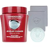 CONNOISSEURS Jewelry Cleaner for Silver Tarnish Remover with Dip Tray &amp; Two Layer System Polishing Cloths