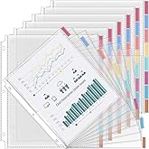 ReliThick 6 Set of 48 Pack Clear Sheet Protector for 3 Ring Binder | Plastic Sheet Protectors with 8 Tab Divider, 8 x 11 Letter Size, Durable Reusable, Organize Documents for School Office Home
