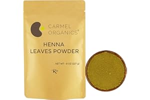 CARMEL ORGANICS Henna Leaves Powder (8 Ounce or 227 Grams) for Hair Color | Made by Natural and Pure Henna Leaves | No Added Preservatives or Color | Lawsonia inermis