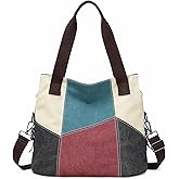 LAKE OF FIRE Women's Canvas Tote Bag with Spacious Compartments, Fashion Handbag for Work, School and Daily Use