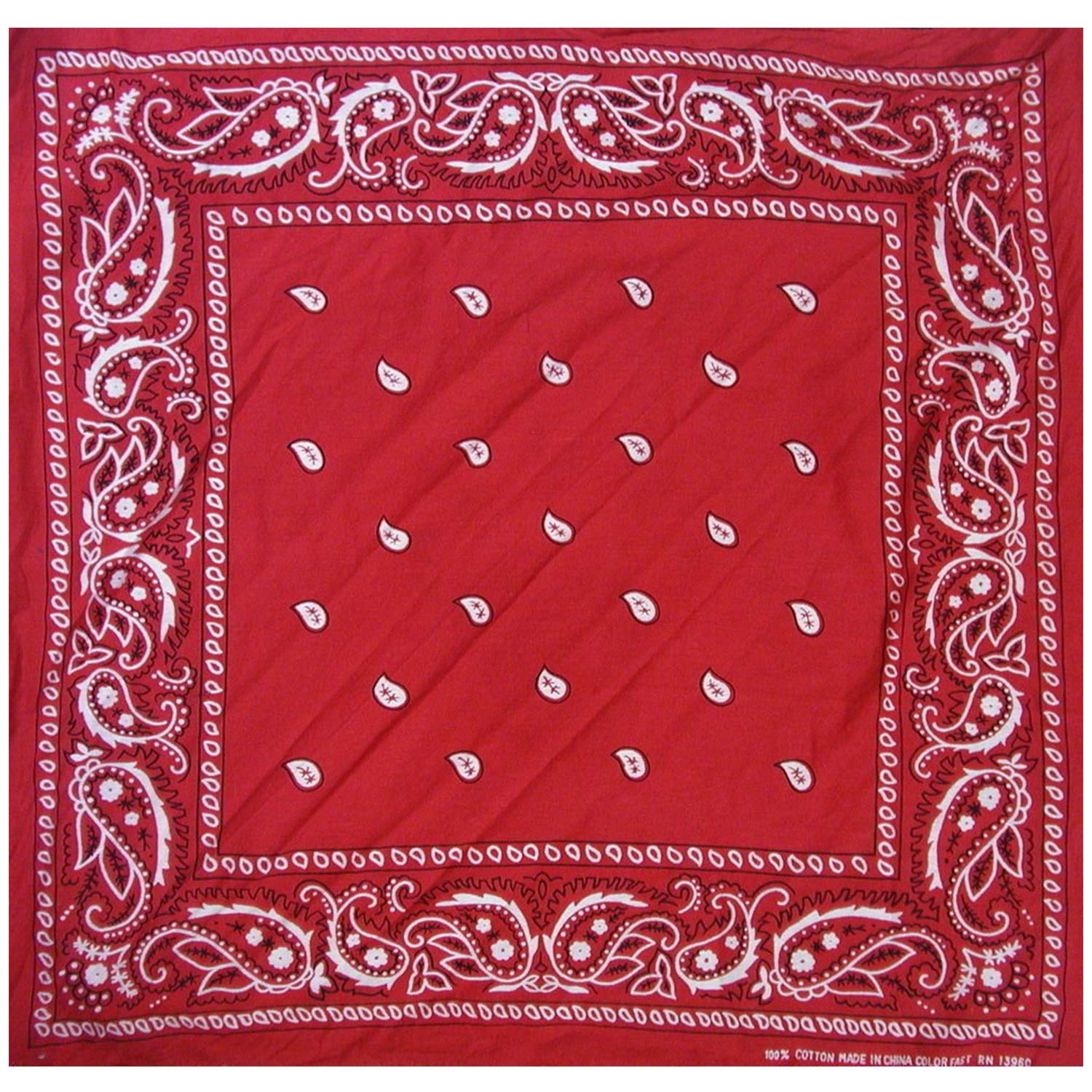 WedDecor Bandana Cotton Unisex Head Scarf Wide Headband Lightweight, Breathable Fashion Accessory for Riding, Hiking, Fishing, Cycling, Outdoor Activities, Red, 54cm