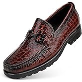 Mens Luxury Leather Penny Loafer, Fashion Comfort Dress Shoes Classical Handmade Slip on Loafer Shoes for Men