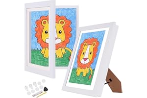 Veelot 2PK Kids Art Frames 8.5x11 Front Opening Changeable Kids Artwork Frames Great for Kids Drawings Storage Frames Children Art Projects Schoolwork Crafts Hanging Art Wall Decor (White)