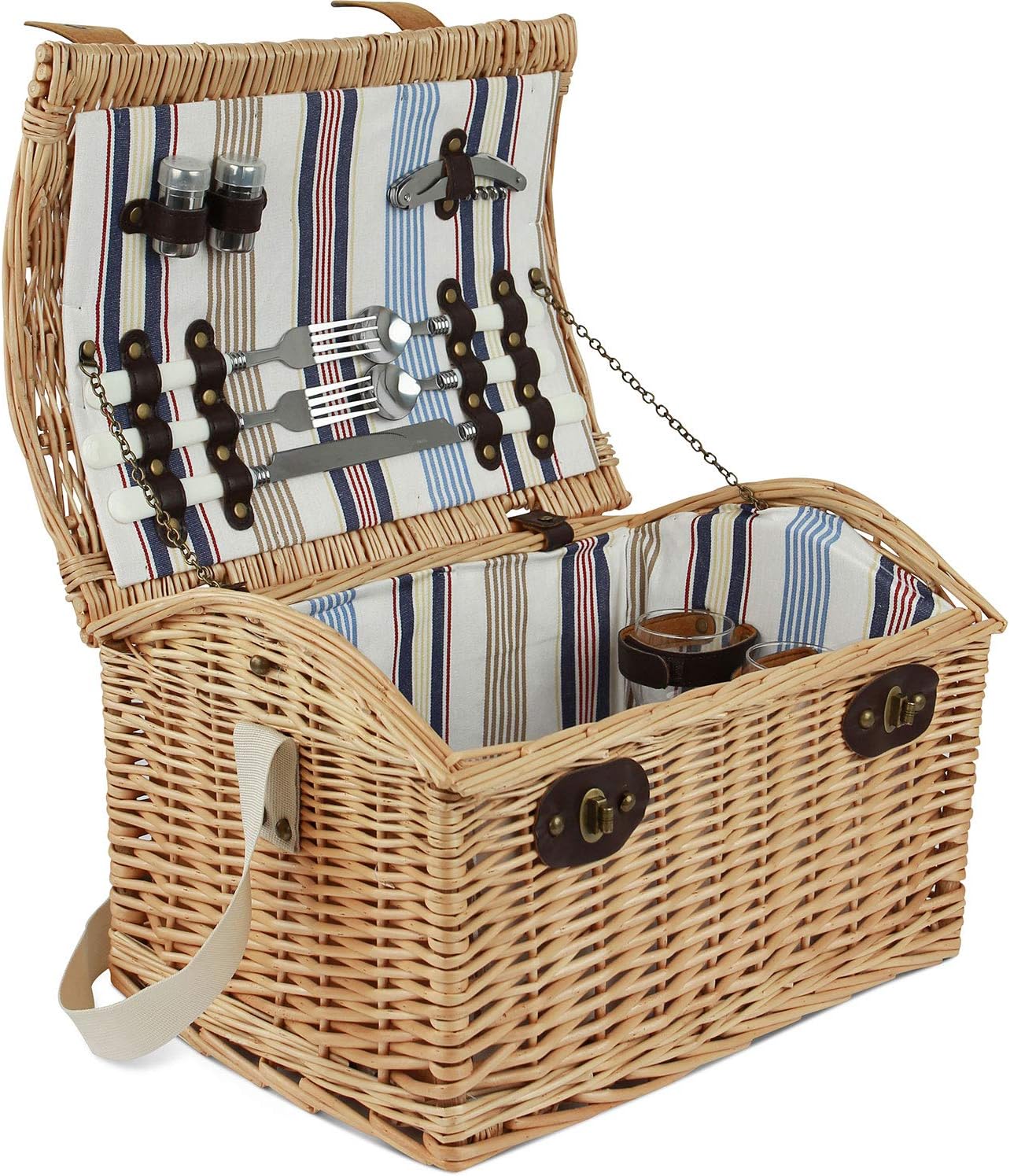 ZORMY Willow Picnic Basket for 2 Persons, Large Wicker Picnic Hamper