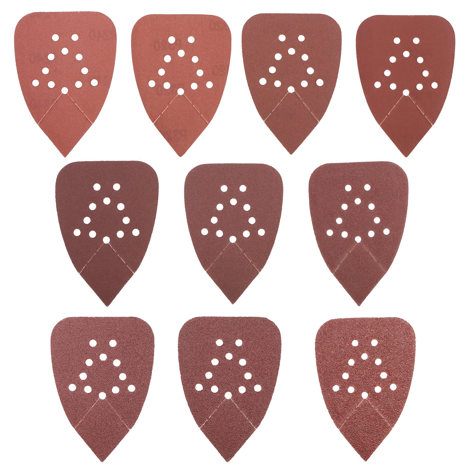 EMSea 100PCS Sander Pads Compatible with Black and Decker Detail Palm Sander Hook and Loop Sandpaper 12 Holes 40/60/80/100/120/180/ 220/240/320/400 Grit