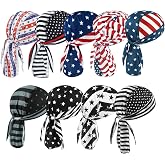 DOCILA 9 Pcs Do Rag Skull Cap Men Women Helmet Liner Head Bandana Durag Cap | Skullcap Bandanas For Men Women Breathable Motorcycle/Running/Cycling Head Wraps Cooling Doo Rags Sports Accessories