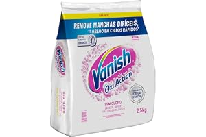 Tira-Manchas em Pó para Roupas Brancas Vanish Oxi Action, 2,5kg | Crystal White, Refil, Sem Cloro, Com Percarbonato, Remove Manchas Difíceis