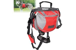 Cyrank Dog Backpack, Dog Saddle Bag Dog Hiking Backpack Dog Harness Backpack Dog Saddle Bag Backpack Dog Packs for Hiking wit