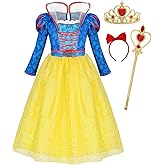 COTRIO Princess Dress Up for Girls Halloween Costumes Kids Dress Up Clothes Birthday Outfit Party Dresses with Accessories
