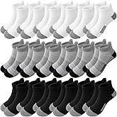 Bemeol Boys Socks 18 Pairs Ankle Socks Boy Running Athletic Sock Low Cut Ankle Sock for Little Big Kids