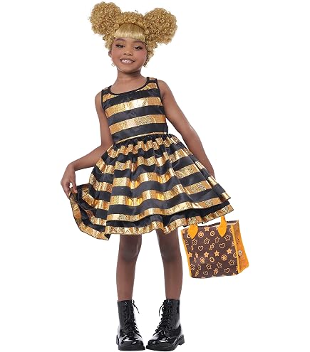 Costume L.O.L Surprise! Diva Deluxe Per Ragazze – Gonna Leopardata, Fiocco Con Paillettes E Fascia, Ufficiale