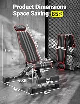 YOLEO Adjustable Foldable Weight Bench 300KG Incline Decline Flat Home Gym view 8