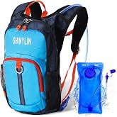Shinylin Kids Hydration Backpack with 1.5L Water Bladder Hiking Backpack Lightweight for Boys or Girls Children Biking Climbing Running Cycling