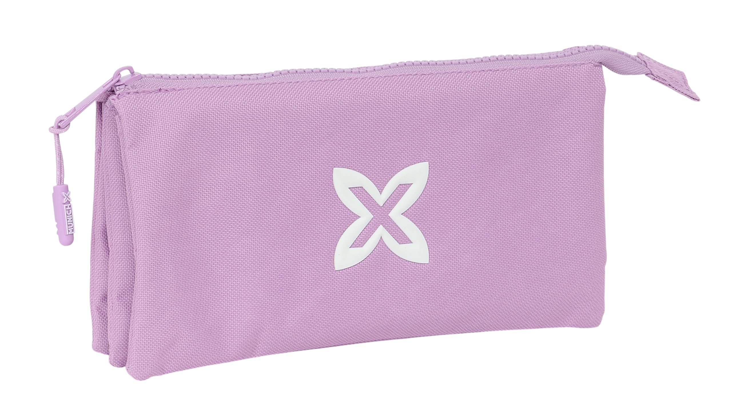 Safta Munich Basic – Triple Pencil Case, Children's Pencil Case, Ideal for School Children, Comfortable and Versatile, Quality and Resistance, 22 x 3 x 12 cm, Lilac Colour, Lilac, Estándar, Casual