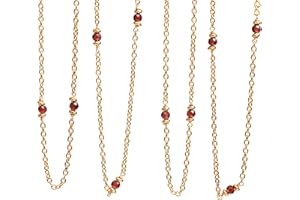 GEMPIRES NATURE’S TREASURE Gempires Natural Station Necklace, Handmade jewelry With 34 + 2 Inch 14k Yellow Gold Plated Adjustable Chain