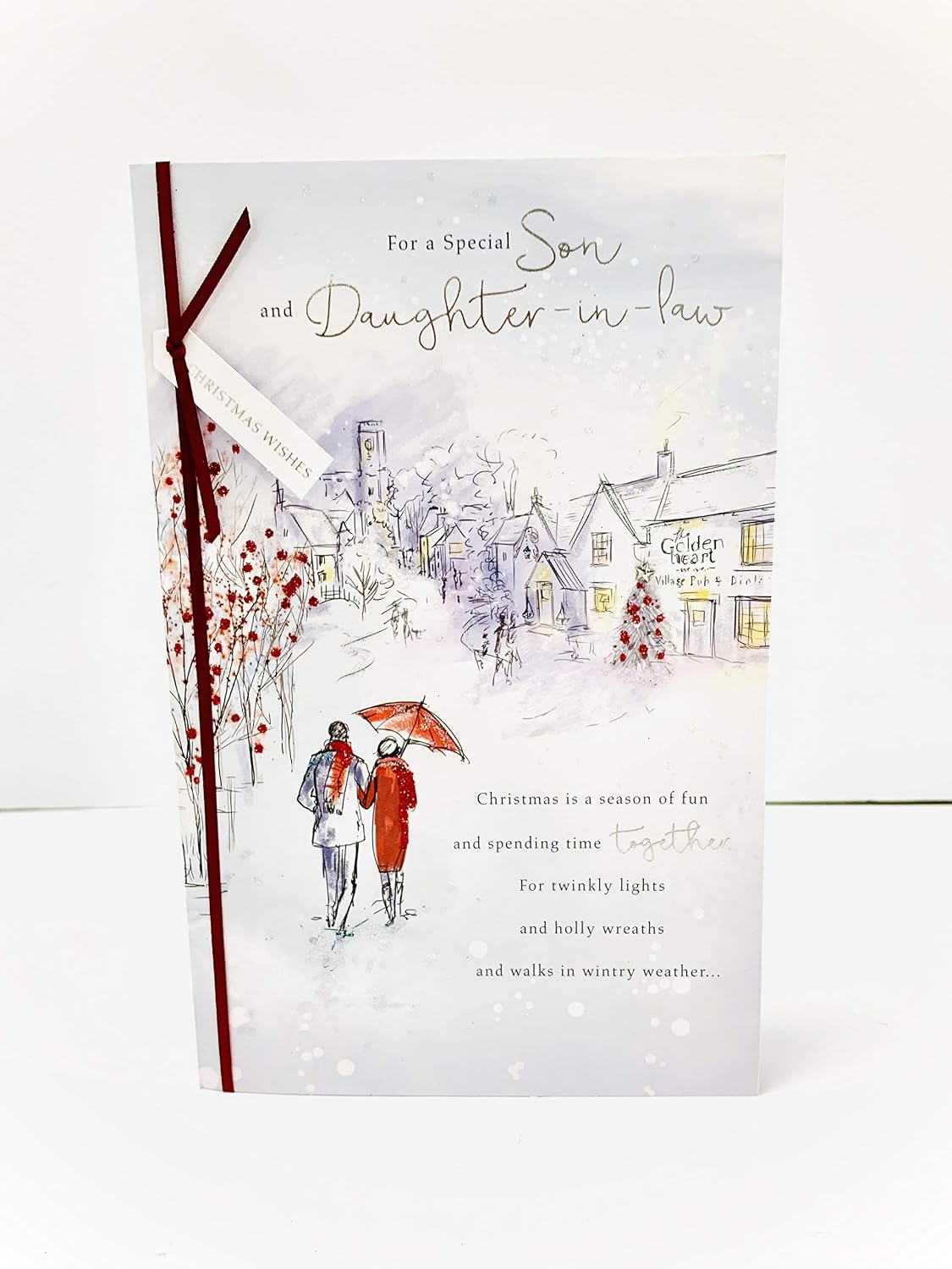 Son and Daughter in Law Christmas Card with Lovely Words, Christmas Card for Son and Daughter in Law