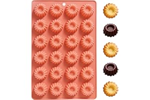 Mini Buntz Cake Silicone Pan, 24-Cavity Nonstick Fluted Tube Cake Pan for Baking, Donuts Silicone Mold for Mousse Cupcake Cho