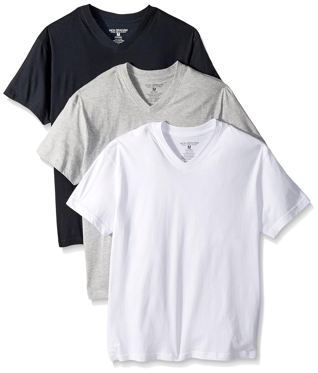 Buy Nick Graham Men S 3 Pack Basic Cotton V Neck T Shirt The