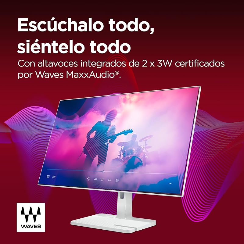 L27h-4A - Monitor QHD 27" (IPS, 4 Lados Ultrafinos, HDMI - DP - USB-C, 16:9, Tasa de Refresco 100 Hz, Tiempo Respuesta 1ms, Montaje VESA 100 mm, Ajuste Inclinación/Altura/Pivote/Giro) - Gris