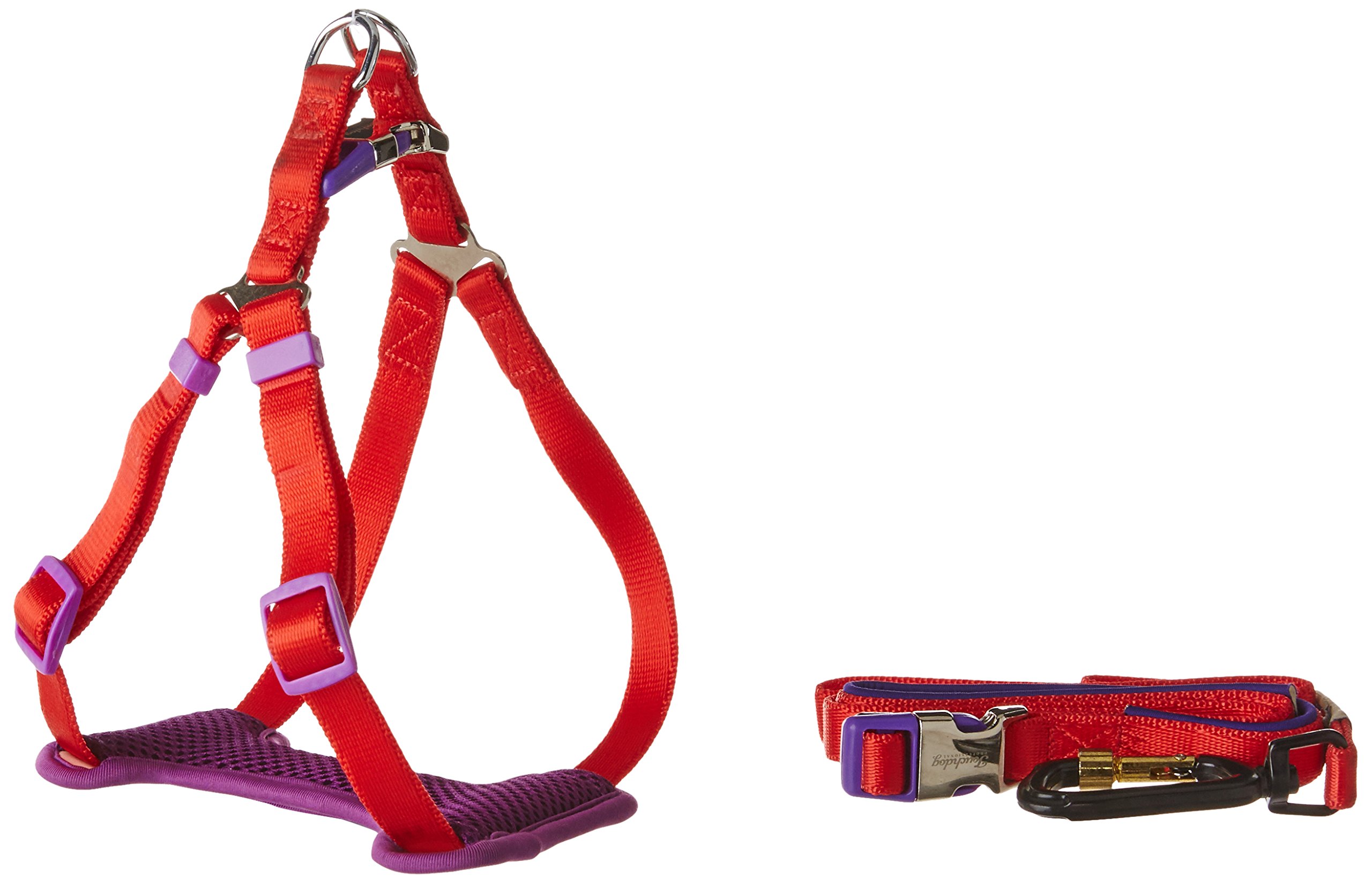 Touchdog Harness and Lead with Chest Support, Red (15mm)