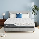 FATHOM Medium King Mattress 12 Inch Memory Foam Mattress King Size Bed in a Box for Back Pain Relief and Cool Sleep with Gel Foam and Removeable Fiberglass Free Cover, CertiPUR-US Certified