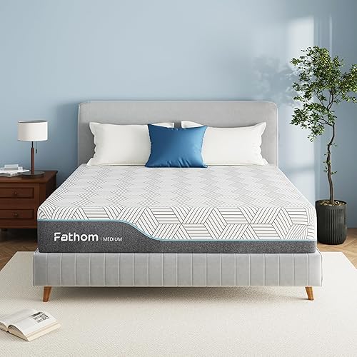 FATHOM Medium King Mattress 10 Inch Memory Foam Mattress King Size Bed in a Box for Back Pain Relief and Cool Sleep with Gel Foam and Removeable Fiberglass Free Cover, CertiPUR-US Certified