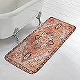Amazon.com: Estmy Light Orange Oriental Persian Bathroom Runner Rugs ...