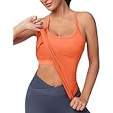 MathCat Workout Tank Tops for Women with Built in Bra, Sleeveless Gym Tops Seamless Racerback Athletic Yoga Shirts