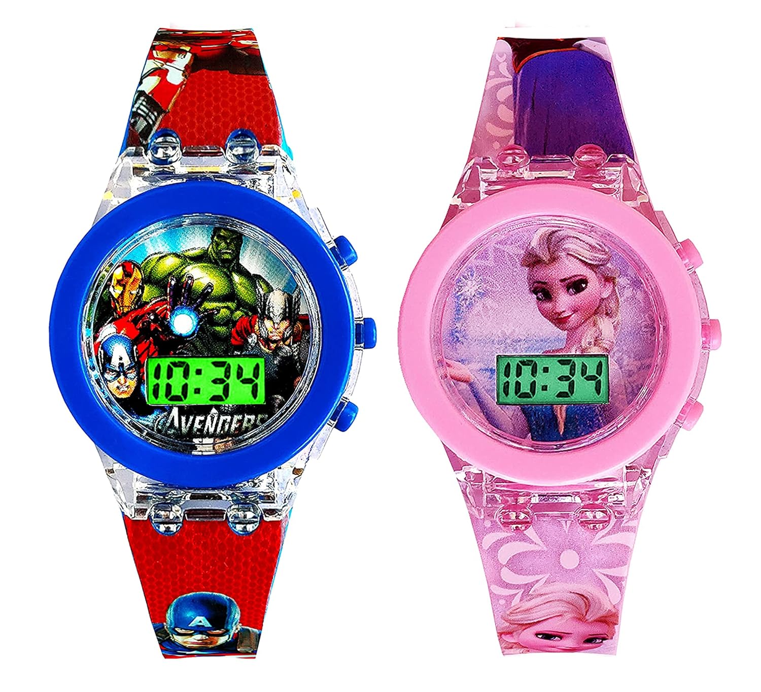 Time Up Digital Dial Glowing Light Combo of 2 Kids Watches for Boys