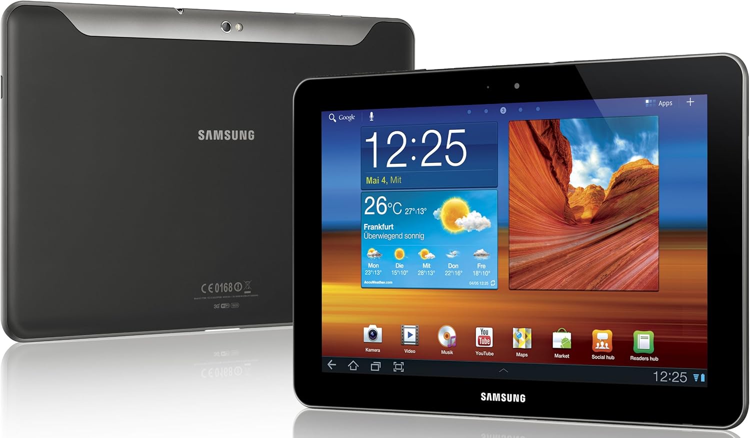 Samsung Galaxy Tab 10 1 Tablet 25 6 Cm Touchscreen 3g 3 Mp Kamera Android 3 1 16 Gb Interner Speicher Schwarz Amazon De Computer Zubehor