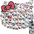 50Pcs Hello Kitty Stickers for Kids Teens White Theme Cute Cat Stickers for Laptop Cellphone Water Bottle Skateboard Luggage Car Bumper (Kitty)