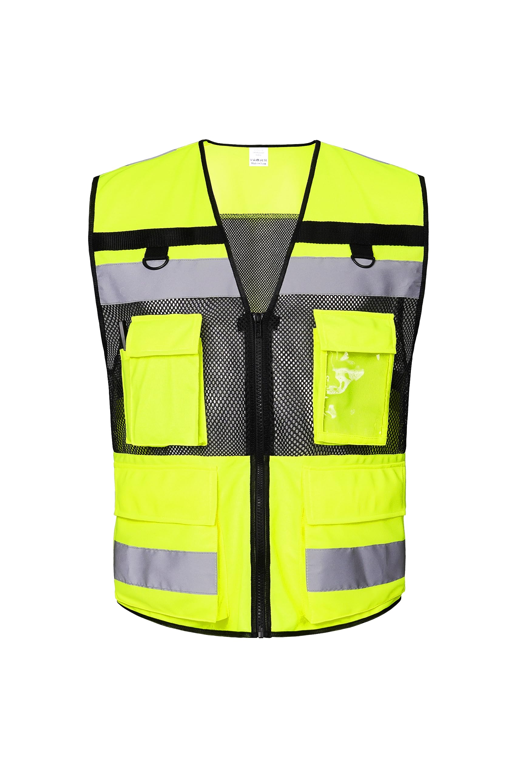 Shin Fashion Hi Vis Safety Vest Mesh with 8 Pockets, Reflective Construction Vest for Men and Women, ANSI/ISEA Standards Yellow, S — image 1